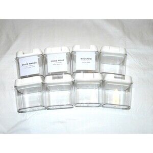 Flip Lock Airtight Food Storage Containers - 3" Square 0.5l 500ml - Set of 8